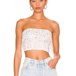 NWT Revolve White Sparkle Crop
